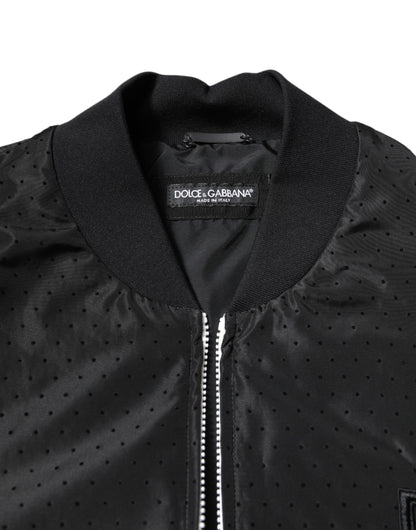 Dolce & Gabbana Black Long Sleeves Full Zip Bomber Jacket