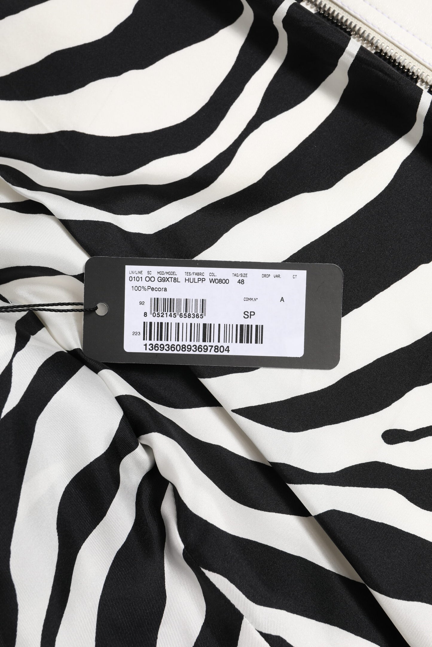 Dolce & Gabbana White Collared Full Zip Biker Coat Jacket