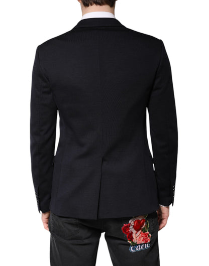 Dolce & Gabbana Black Wool Single Breasted Coat Suit Blazer