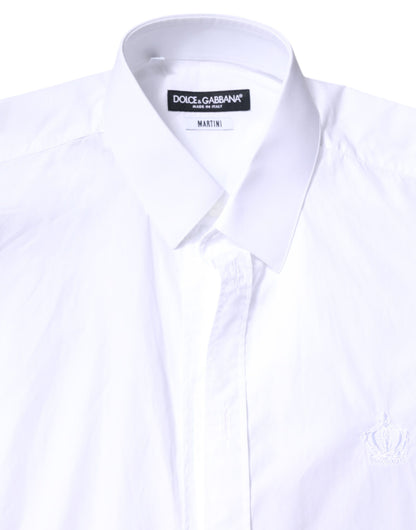 Dolce & Gabbana White MARTINI Cotton Men Formal Dress Shirt