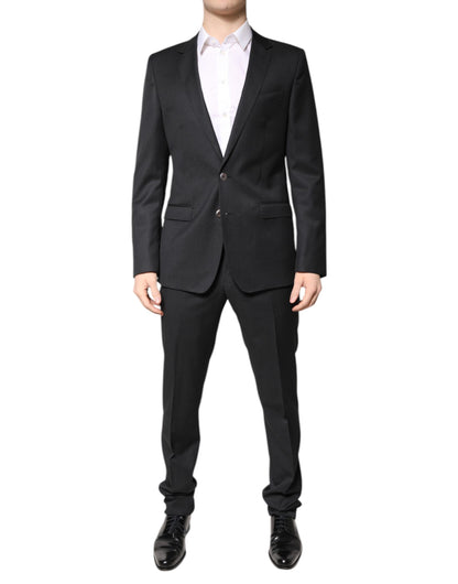 Dolce & Gabbana Dark Gray Wool Single Breasted 2 Piece Suit