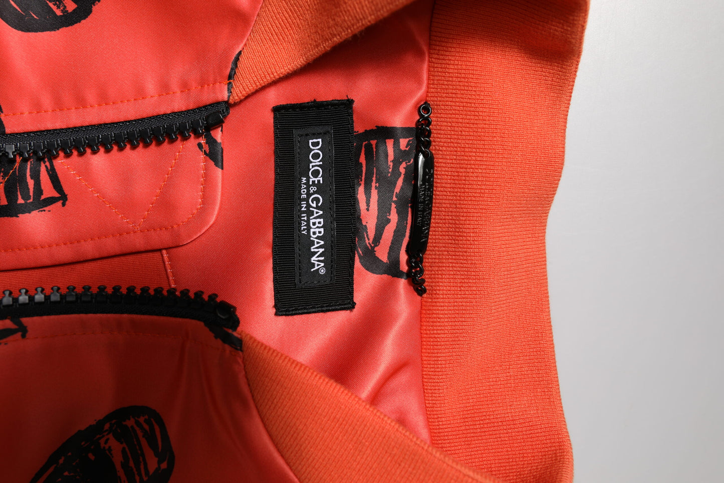 Dolce & Gabbana Orange DG Heart Full Zip Men Bomber Jacket