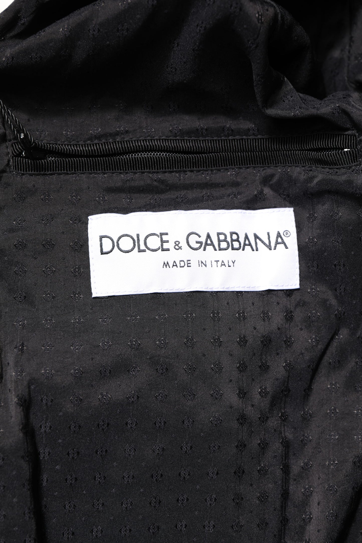 Dolce & Gabbana Black Lambskin Leather Full Zip Biker Jacket
