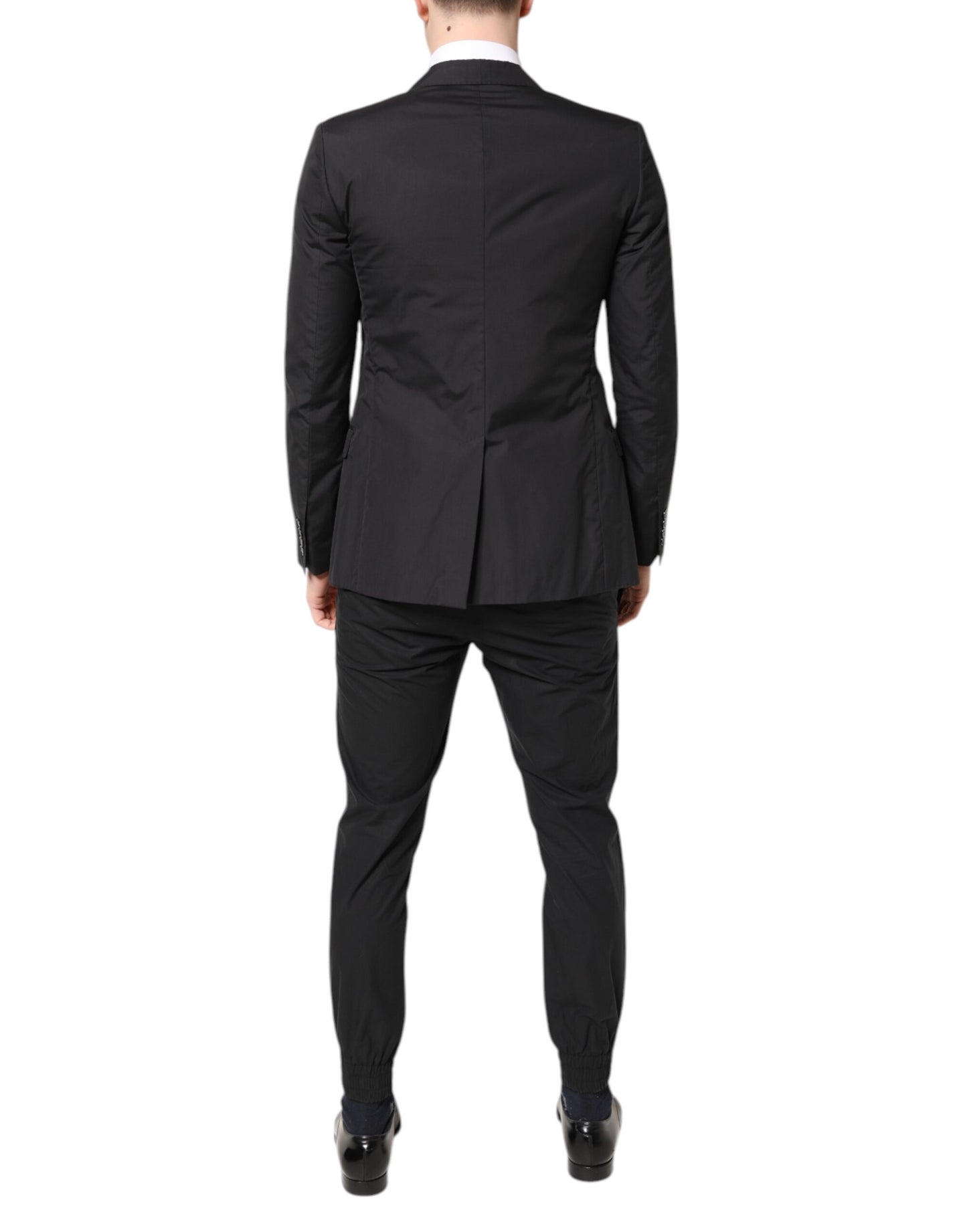 Dolce & Gabbana Black Cotton TAORMINA Formal 2 Piece Suit
