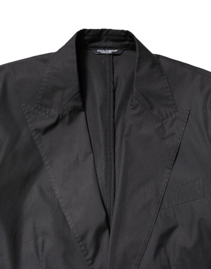 Dolce & Gabbana Black Cotton TAORMINA Formal 2 Piece Suit