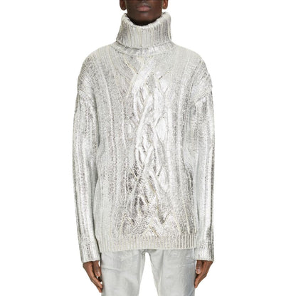 Balmain Brown Wool Men Turtleneck Sweater
