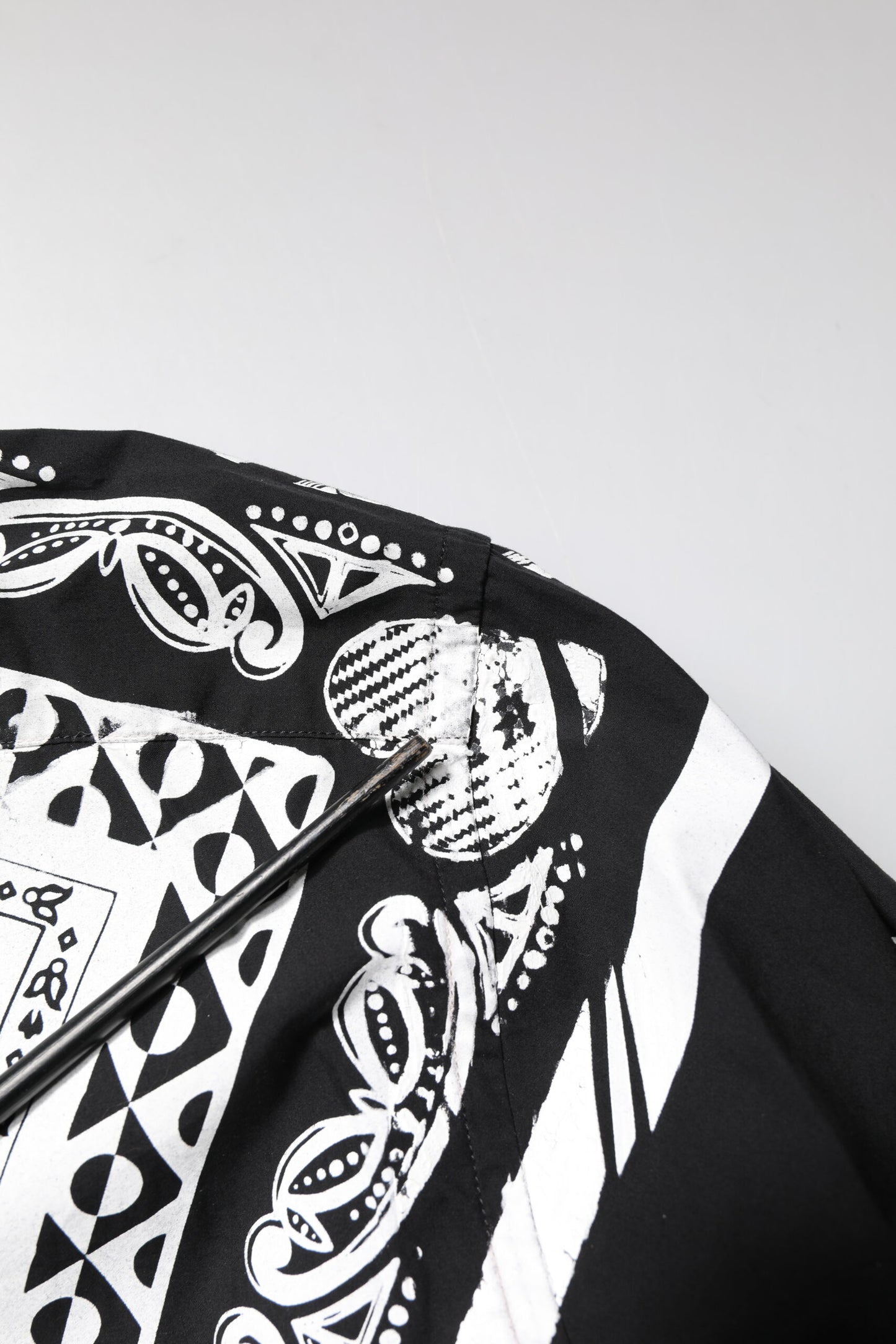 Dolce & Gabbana Black White Bandana MARTINI Men Dress Shirt