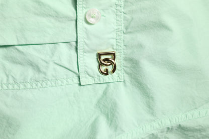 Dolce & Gabbana Green Cotton Short Sleeves Men Casual Shirt