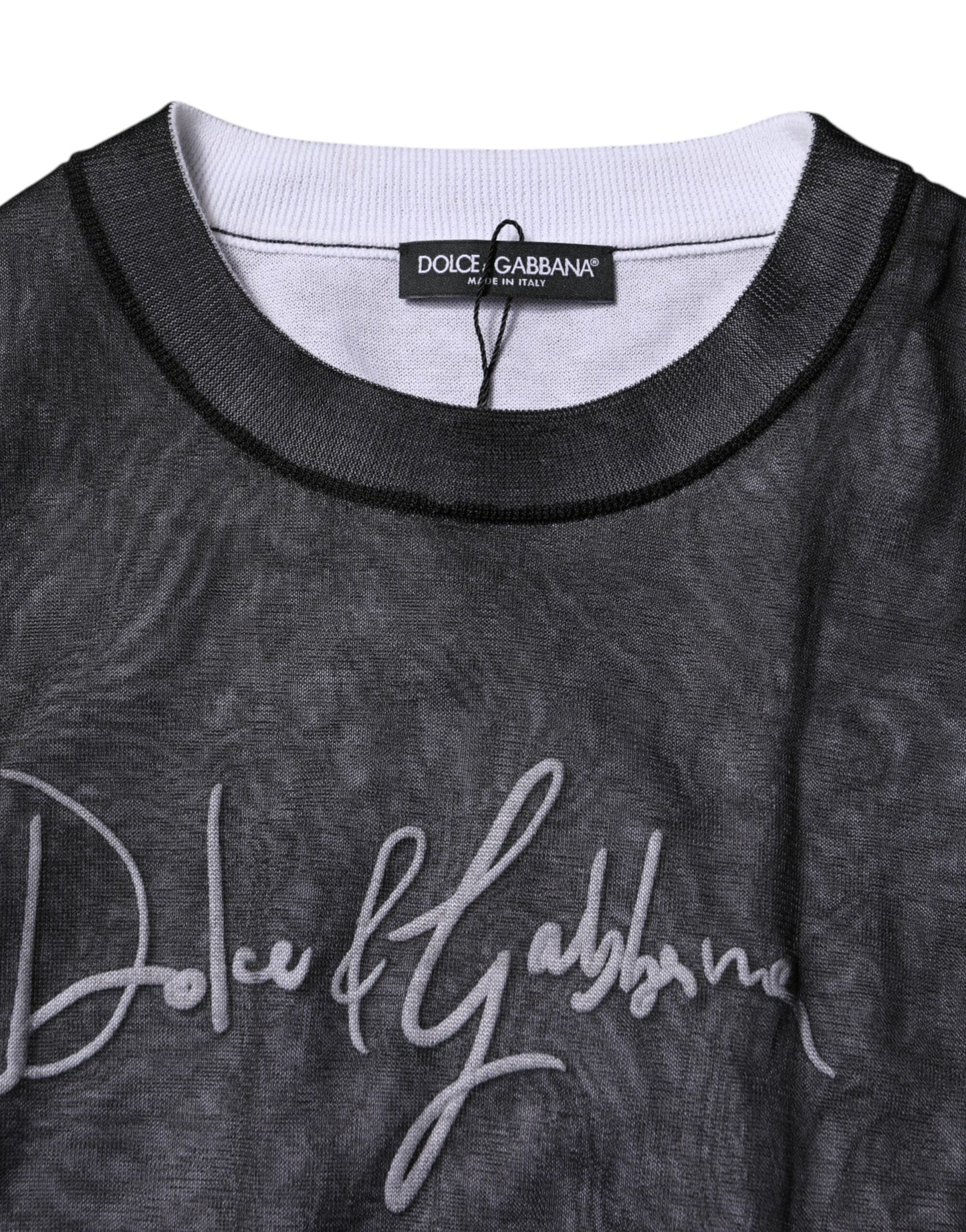 Dolce & Gabbana Black White Logo Knitted Pullover Sweater