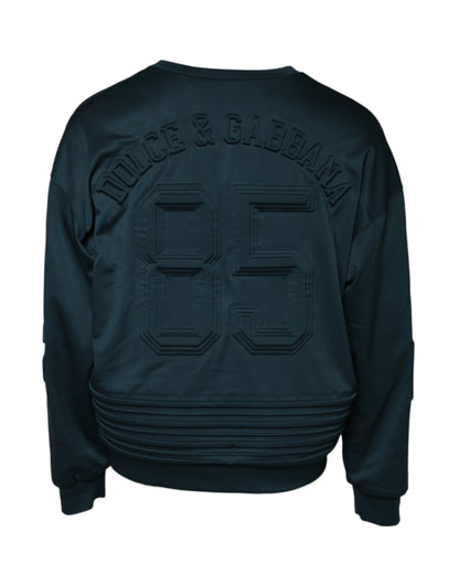 Dolce & Gabbana Dark Green Embossed Logo Pullover Sweater