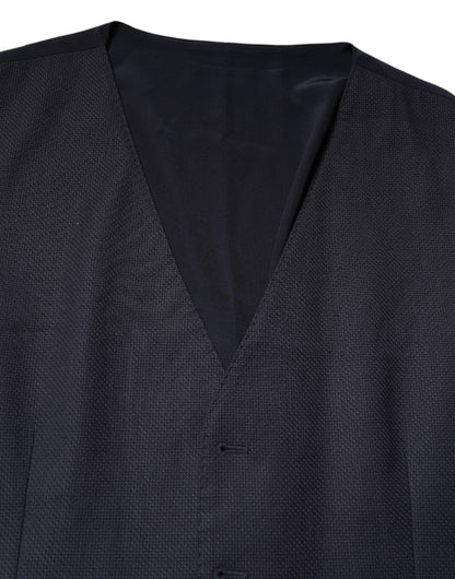 Dolce & Gabbana Black Wool Waistcoat Dress Formal Vest