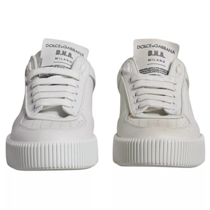 Dolce & Gabbana White Miami Leather Low Top Sneakers Shoes