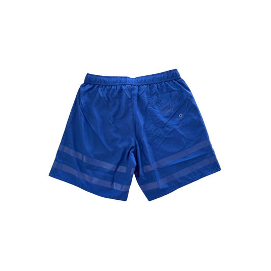 Iceberg Blue Polyester Men Swim Shorts