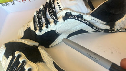 Dolce & Gabbana White Black Low Top NS1 Sneakers Shoes