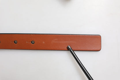 Dolce & Gabbana Brown Leather Gold Rectangle Buckle Belt