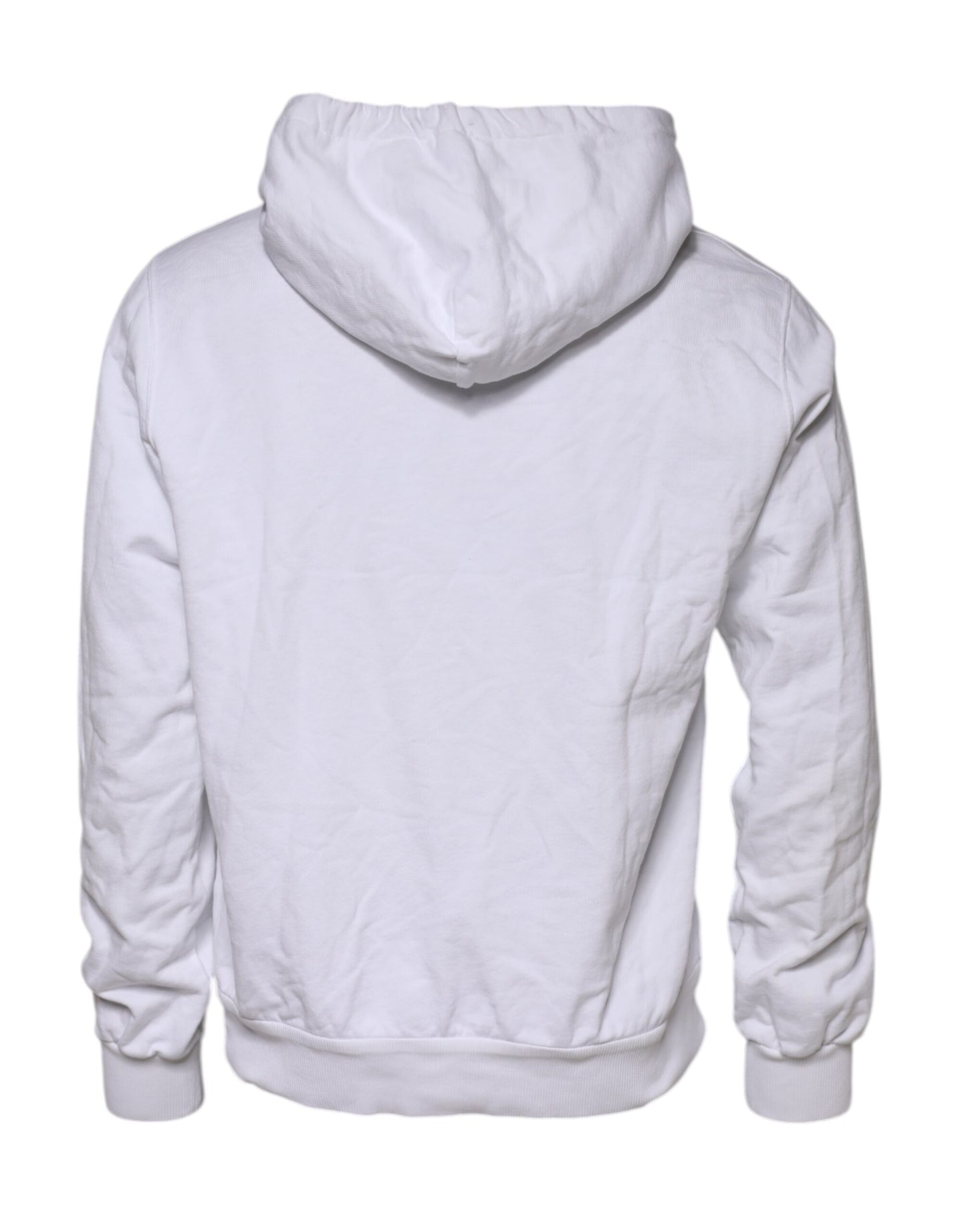 Dolce & Gabbana White Embossed Logo Hooded Sweatshirt Sweater
