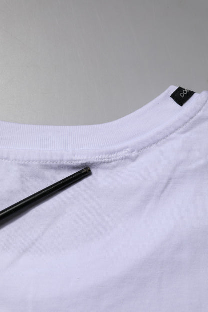 Dolce & Gabbana White Cotton Short Sleeves Crew Neck T-shirt