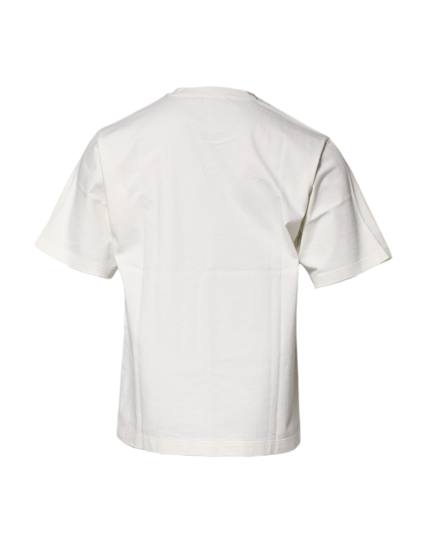 Dolce & Gabbana White Cotton DG Logo Print Round Neck T-shirt