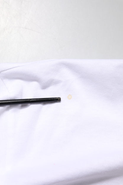 Dolce & Gabbana White Logo Embroidery Round Neck T-shirt