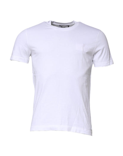 Dolce & Gabbana White Cotton Men Crew Neck Tee T-shirt