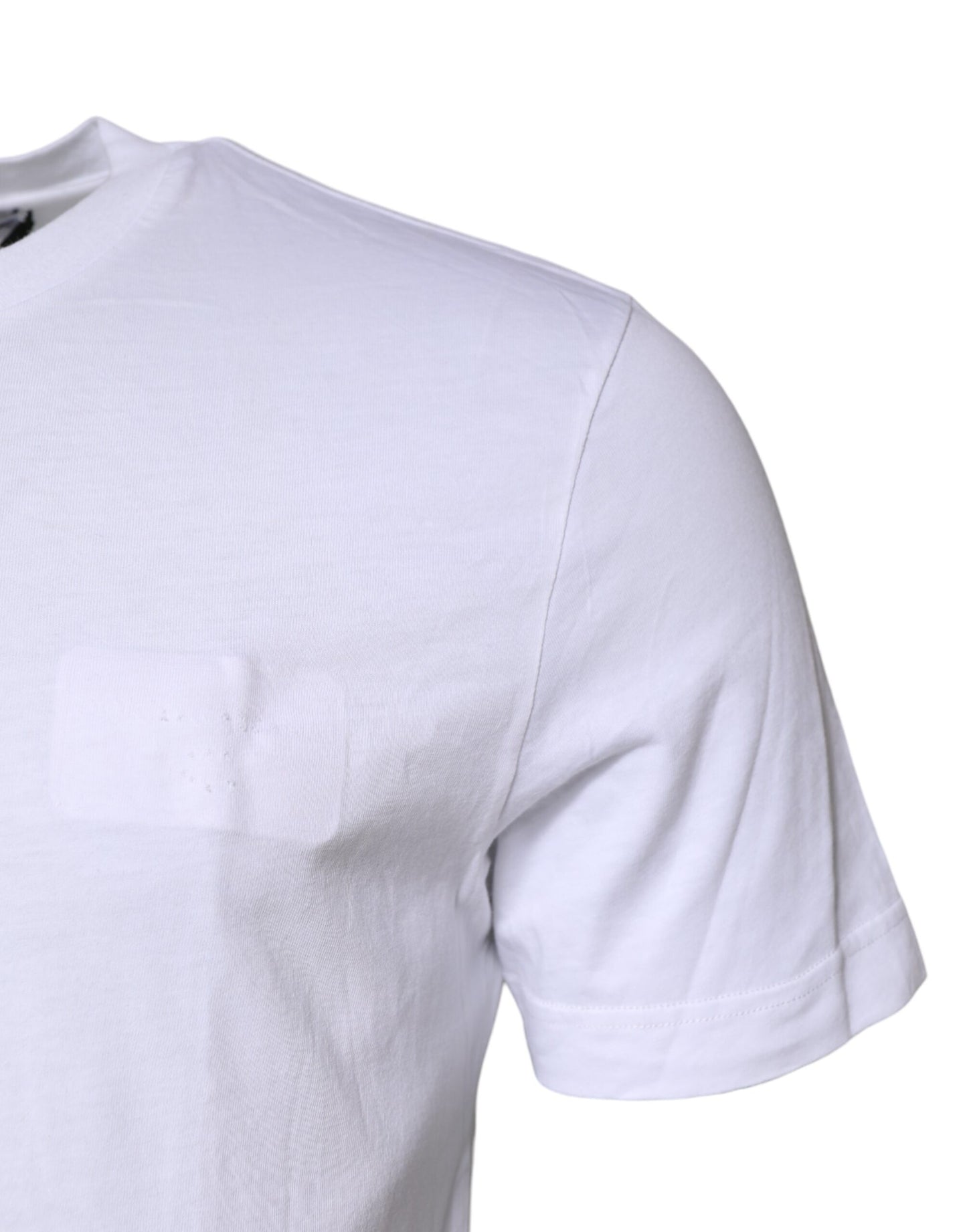 Dolce & Gabbana White Cotton Men Crew Neck Tee T-shirt