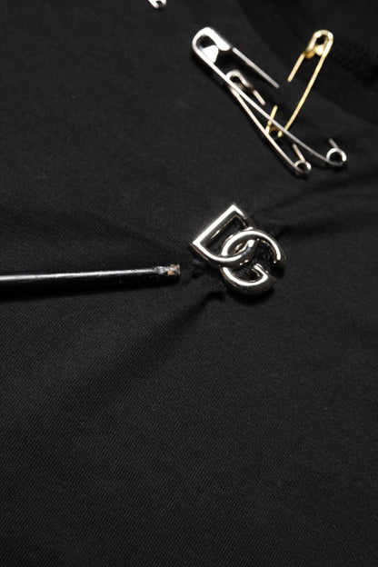 Dolce & Gabbana Black Logo Embellish Short Sleeves T-shirt