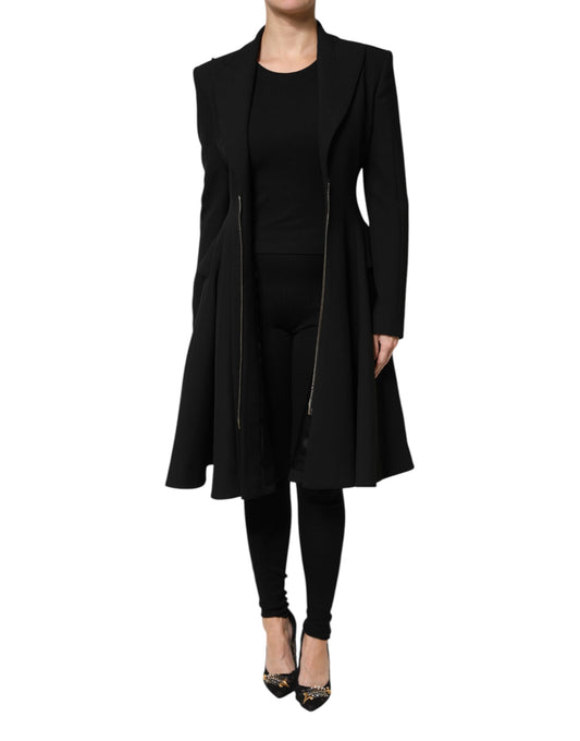 Les Hommes Black Polyester Single Breasted Trench Coat Jacket