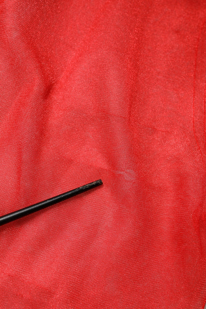 Dolce & Gabbana Red Tulle Turtleneck Long Sleeve Blouse Top