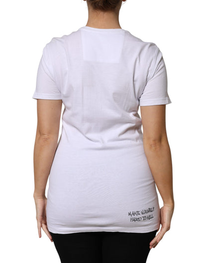 Philipp Plein White Embellished CrewNeck Short Sleeve T-shirt