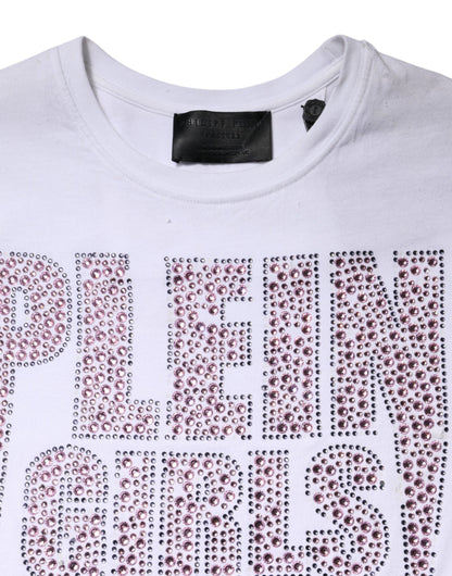Philipp Plein White Embellished CrewNeck Short Sleeve T-shirt