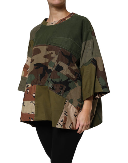 Dolce & Gabbana Multicolor Camouflage Oversized Top T-shirt
