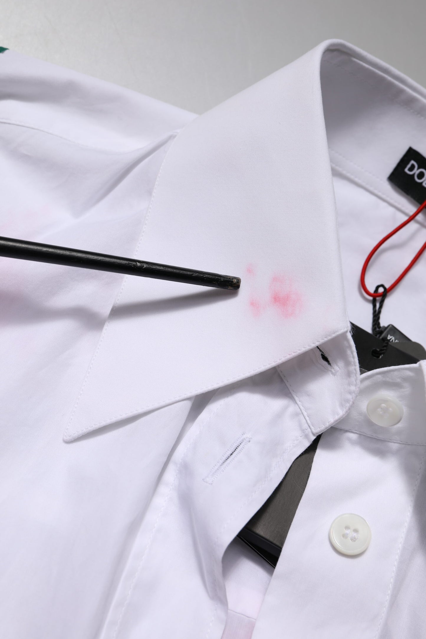 Dolce & Gabbana White Cotton Floral Appliques Dress Shirt Top