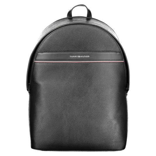Tommy Hilfiger Black Polyester Men Backpack