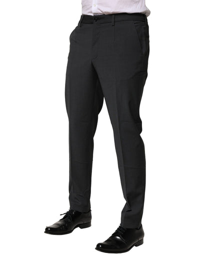 Dolce & Gabbana Black Wool Dress Slim Formal Pants