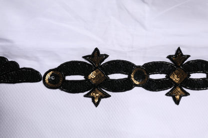 Dolce & Gabbana White GOLD Embellished Formal Men Dress Shirt