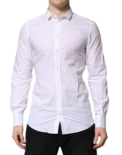Dolce & Gabbana White GOLD Long Sleeves Dress Formal Shirt