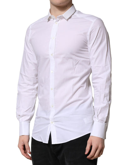 Dolce & Gabbana White GOLD Long Sleeves Dress Formal Shirt