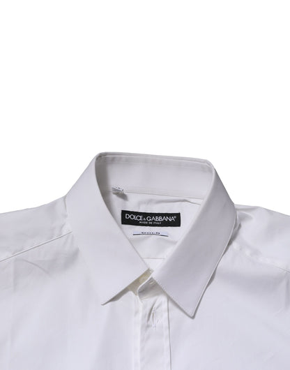 Dolce & Gabbana White GOLD Long Sleeves Dress Formal Shirt