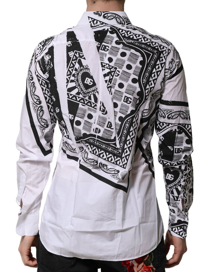 Dolce & Gabbana White MARTINI Bandana Print Formal Shirt