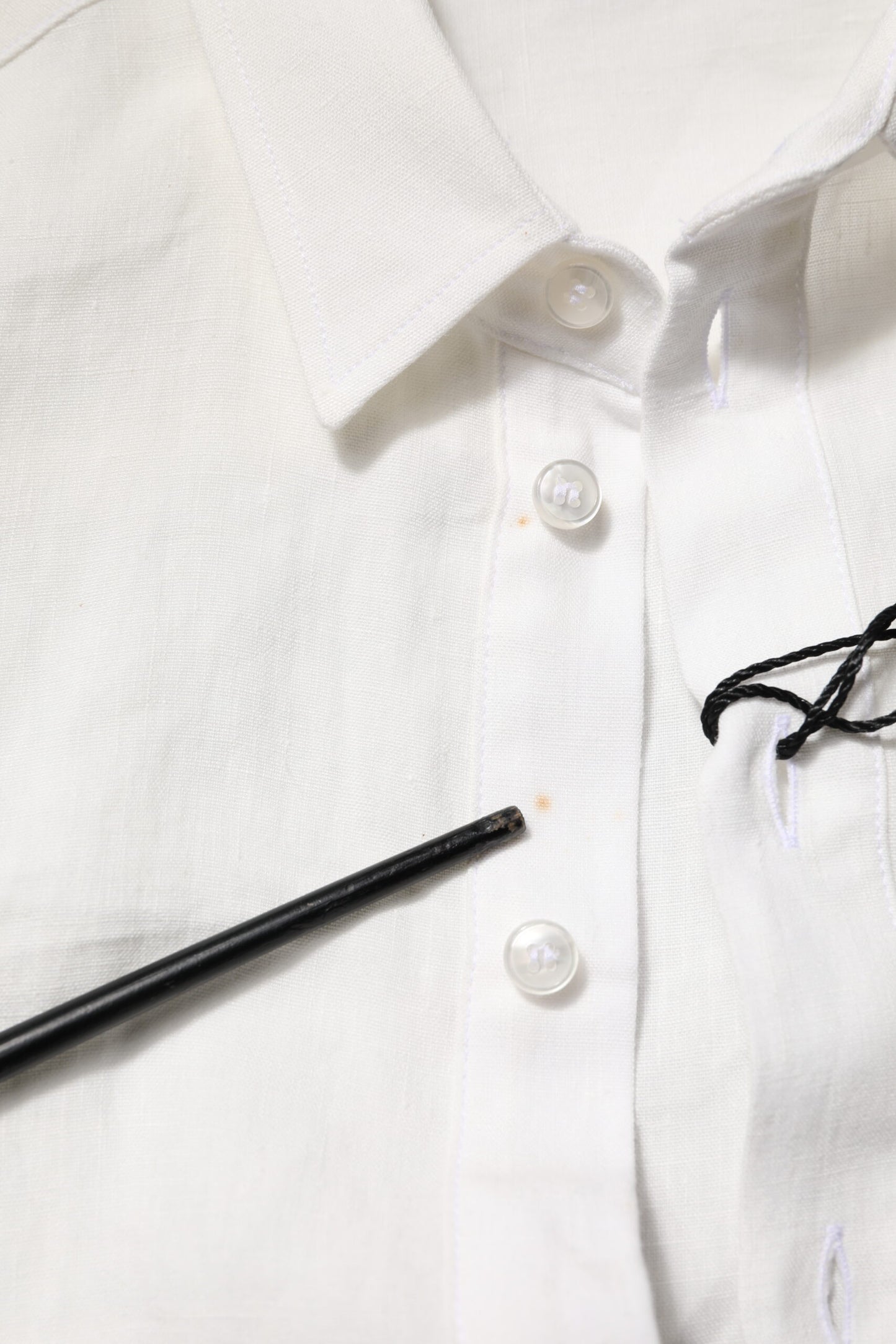 Dolce & Gabbana White DG Crown Embellish Dress Formal Shirt