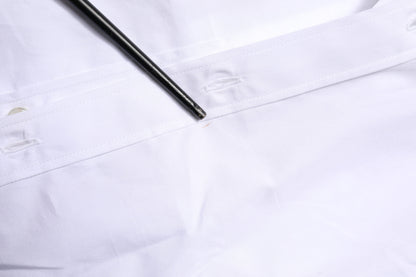 Dolce & Gabbana White Cotton GOLD Long Sleeves Formal Shirt