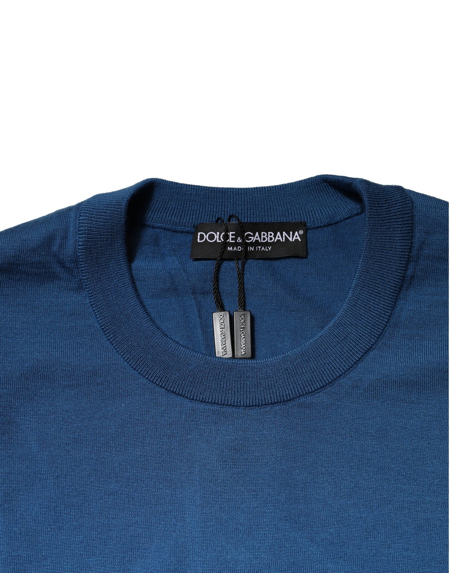 Dolce & Gabbana Blue Cashmere Crew Neck Sweatshirt Sweater