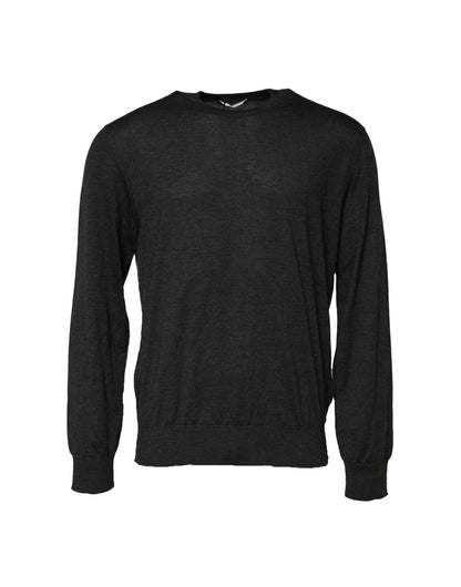 Dolce & Gabbana Gray Long Sleeve Crew Neck Pullover Sweater