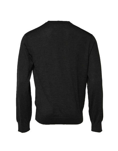 Dolce & Gabbana Gray Long Sleeve Crew Neck Pullover Sweater