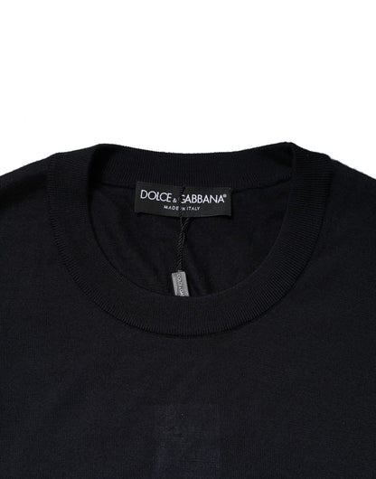 Dolce & Gabbana Black Cashmere Crew Neck Sweatshirt Sweater