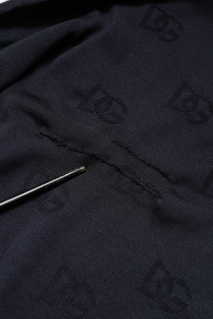 Dolce & Gabbana Black Silk Crew Neck Sweatshirt Sweater