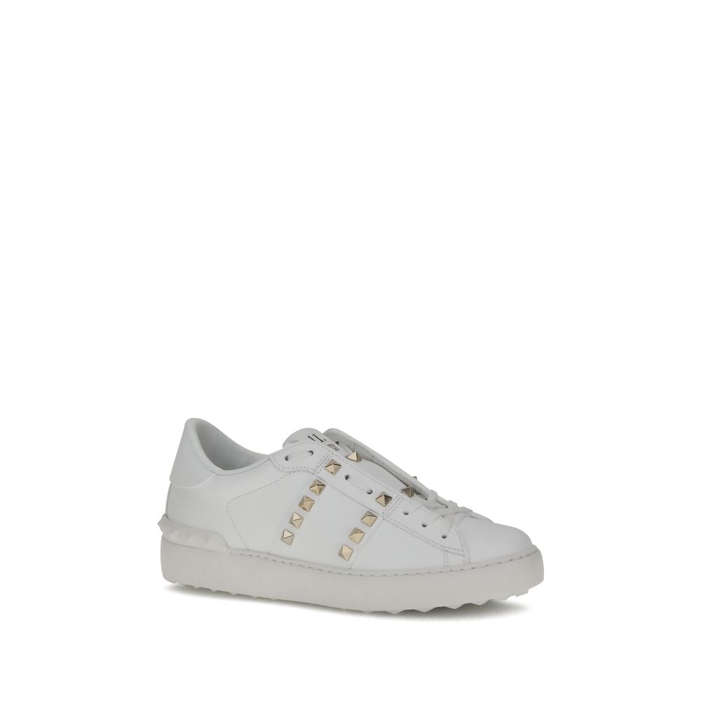 Valentino Garavani White Calf Leather Bos Taurus Low Top Sneakers