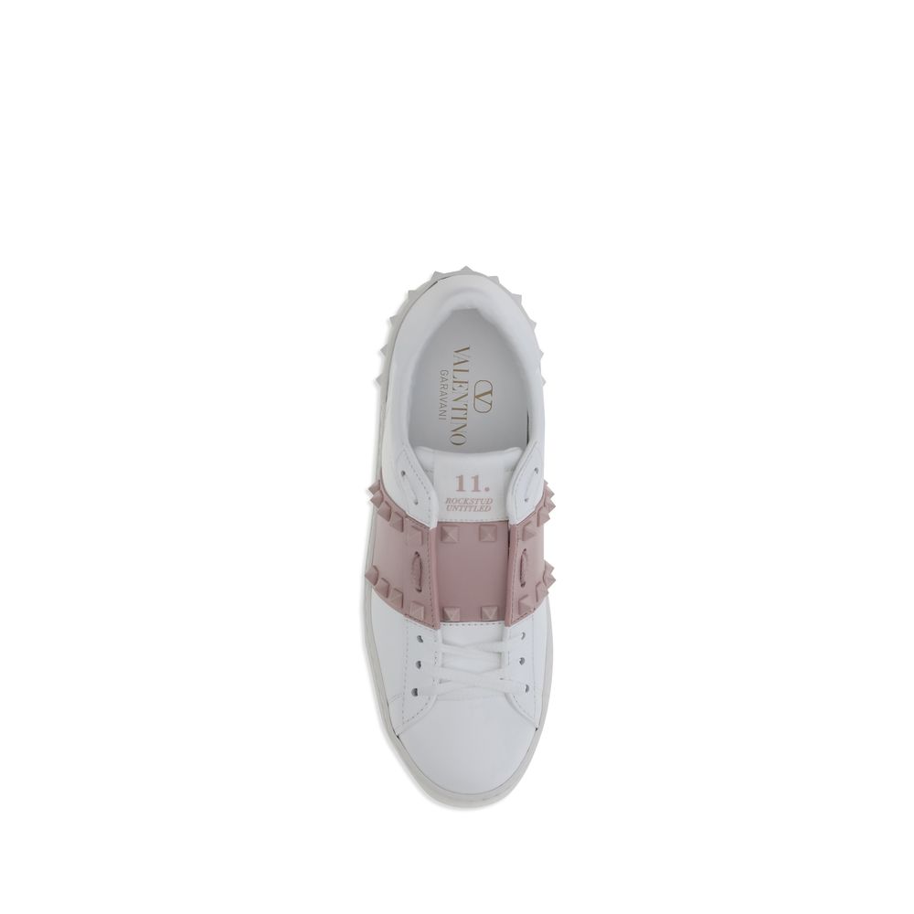 Valentino Garavani White Calf Leather Bos Taurus Low Top Sneakers