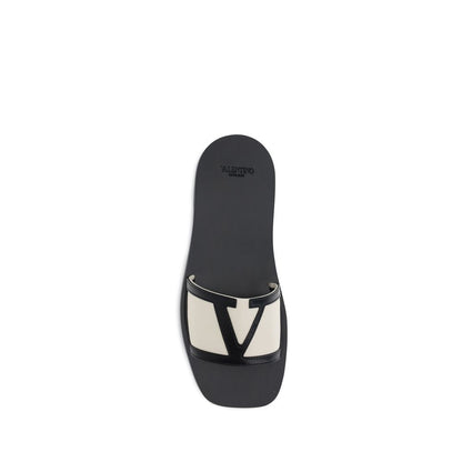 Valentino Garavani Multicolor Calf Leather Bos Taurus Flat Sandals
