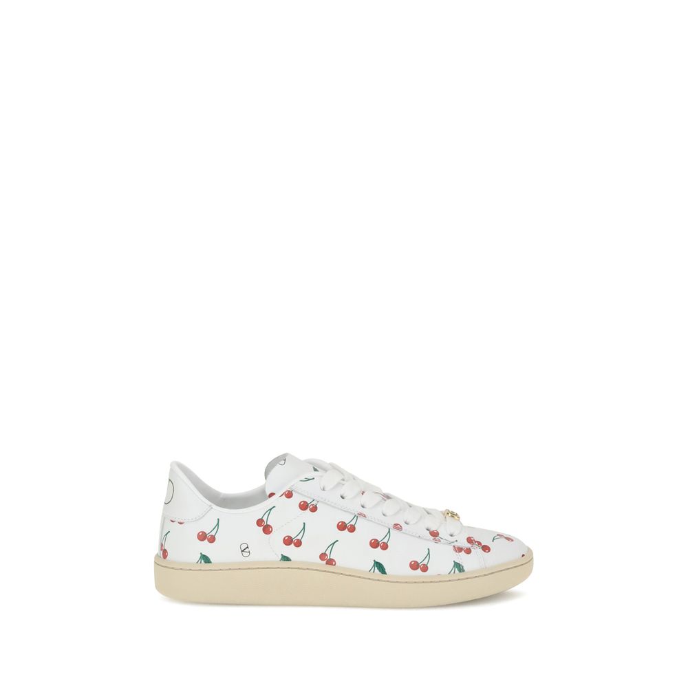 Valentino Garavani White Calf Leather Bos Taurus Low Top Sneakers